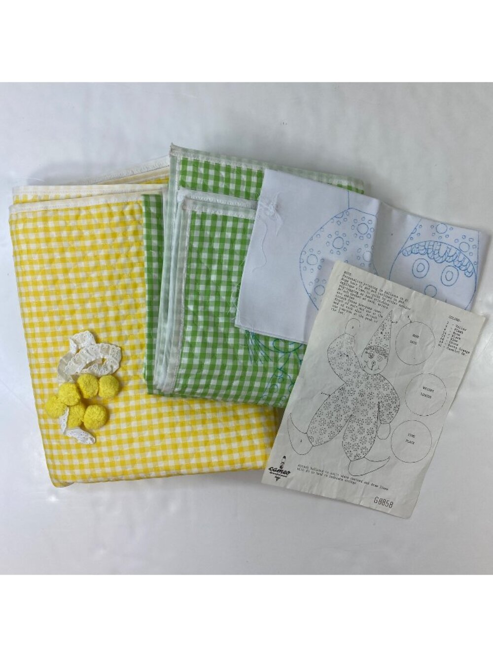 Cameo Circus Clown Quilt Set Pattern Kit Tri-Chem Paint Stamped Embroidery G8858